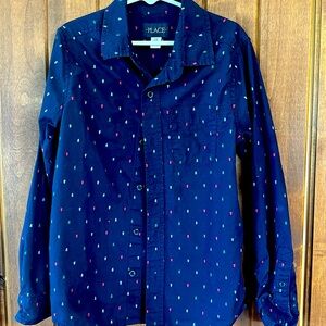 Children place long sleeve button up